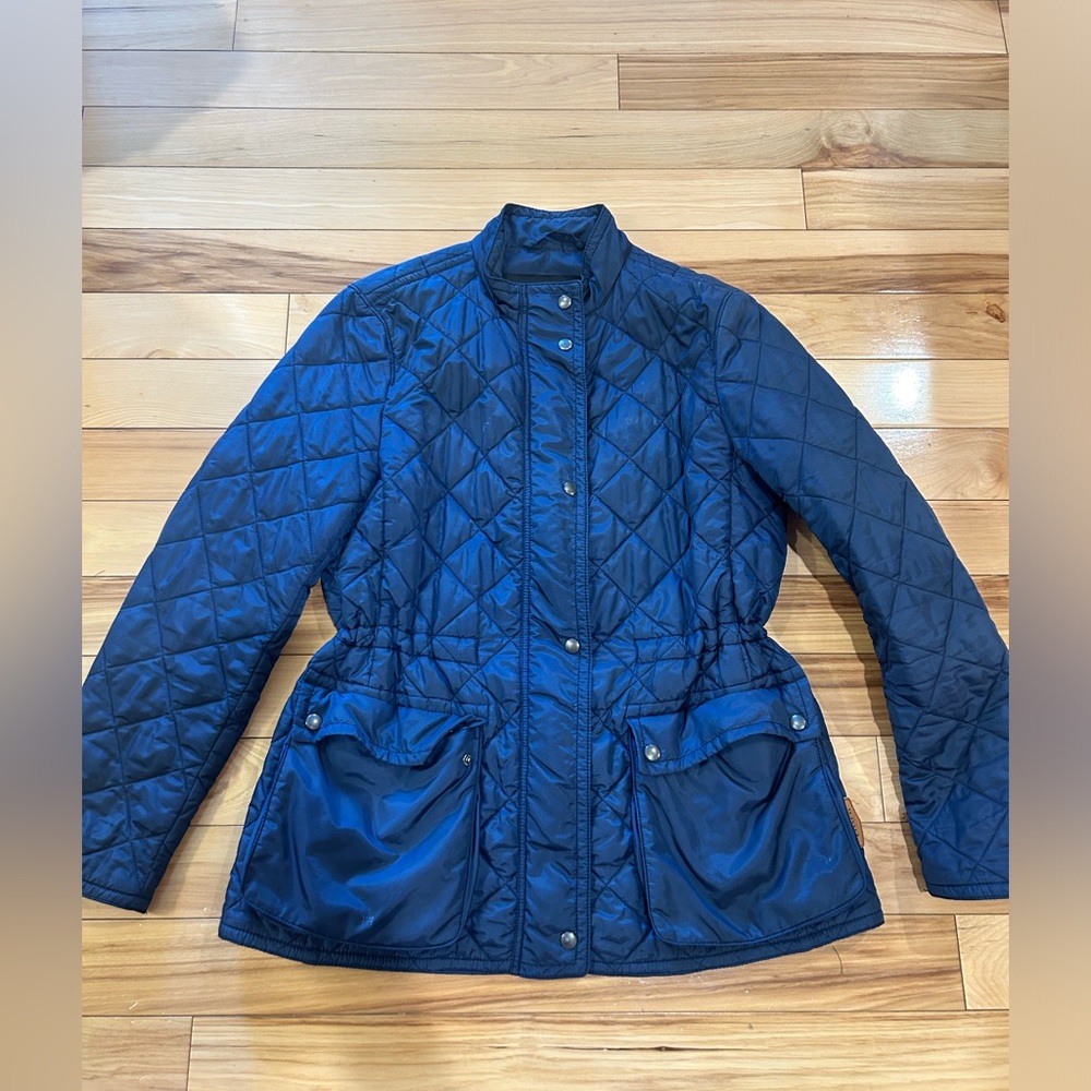 Women’s Authentic COACH Puffer coat fitted medium navy jacket